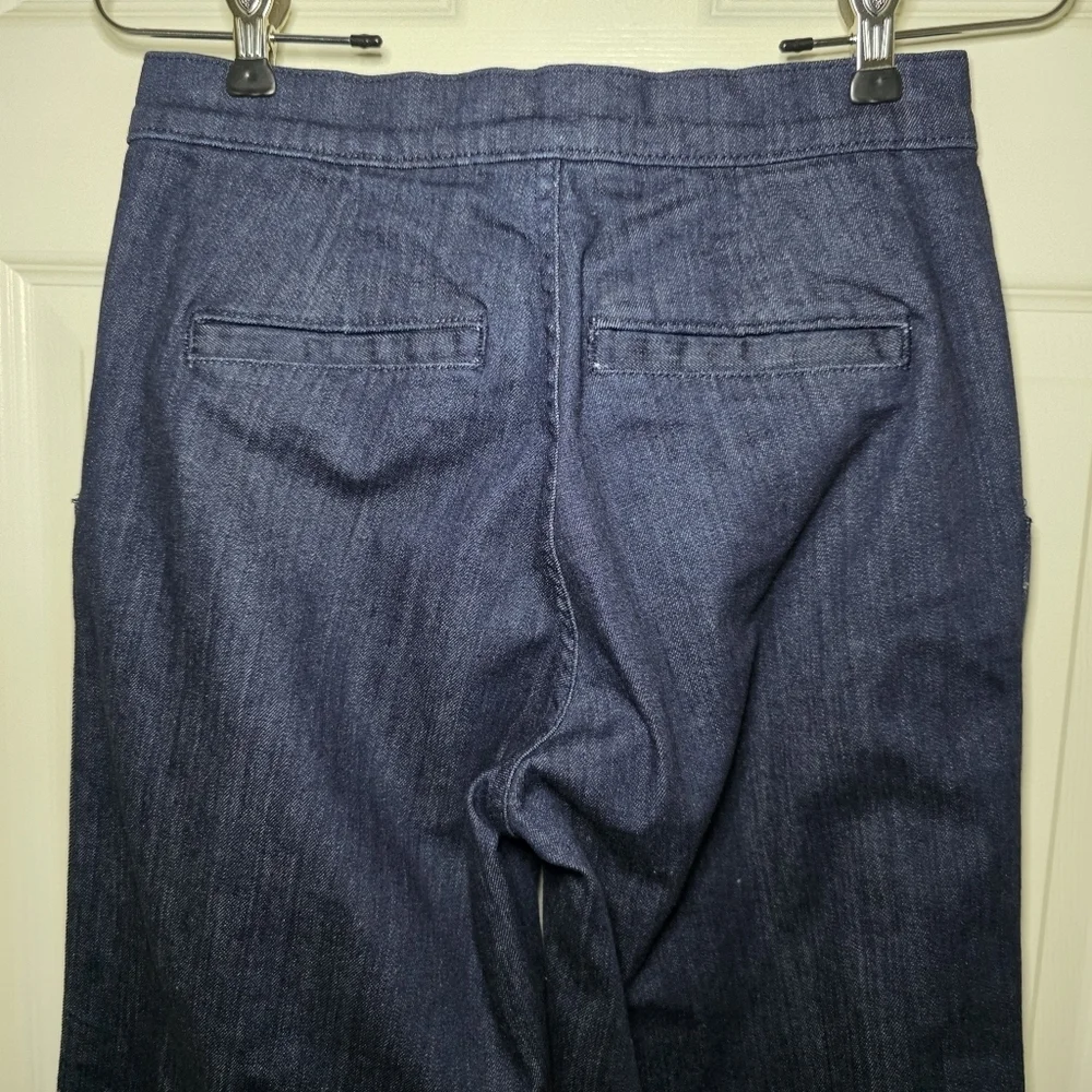 J. Crew Womens 25 Rayner Wide Leg Crop Dark Wash Blue Trouser Jean F9246
